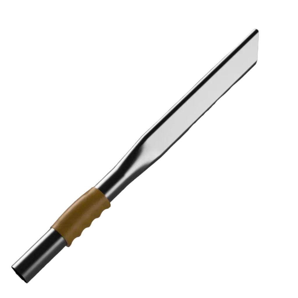 Knife with a brown handle on a white background