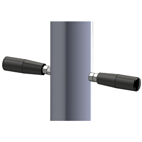Close-up of a door handle and lock mechanism on a white background