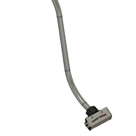 Flexible hose with a nozzle on a white background